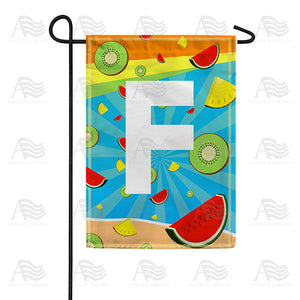 Summer Time Fruits Monogram Double Sided Garden Flag