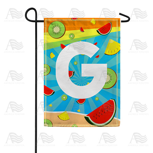 Summer Time Fruits Monogram Double Sided Garden Flag