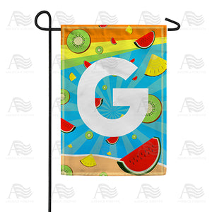 Summer Time Fruits Monogram Double Sided Garden Flag
