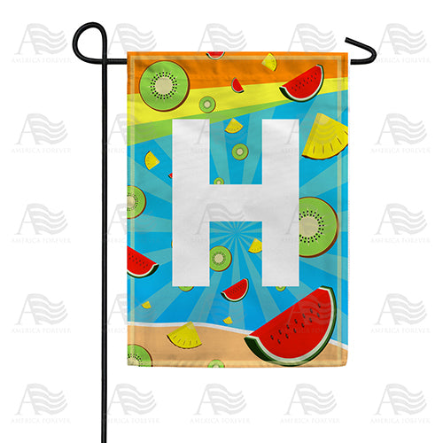 Summer Time Fruits Monogram Double Sided Garden Flag