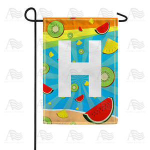 Summer Time Fruits Monogram Double Sided Garden Flag