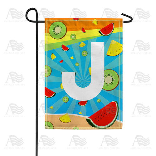 Summer Time Fruits Monogram Double Sided Garden Flag