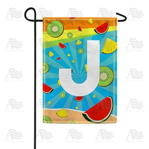 Summer Time Fruits Monogram Double Sided Garden Flag