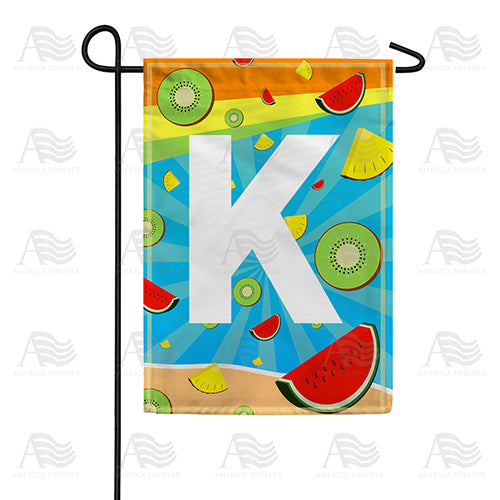 Summer Time Fruits Monogram Double Sided Garden Flag