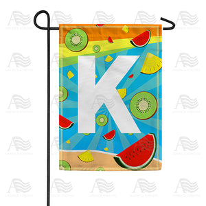 Summer Time Fruits Monogram Double Sided Garden Flag