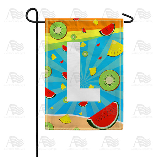 Summer Time Fruits Monogram Double Sided Garden Flag