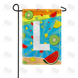 Summer Time Fruits Monogram Double Sided Garden Flag