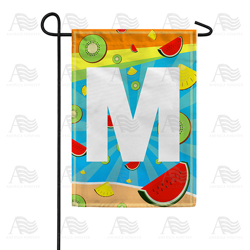 Summer Time Fruits Monogram Double Sided Garden Flag