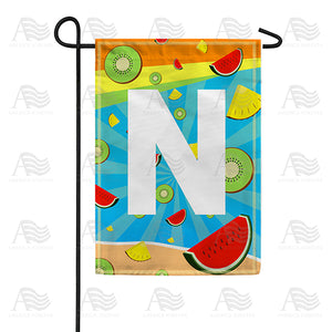 Summer Time Fruits Monogram Double Sided Garden Flag