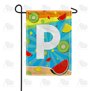 Summer Time Fruits Monogram Double Sided Garden Flag