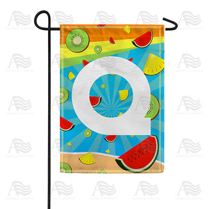 Summer Time Fruits Monogram Double Sided Garden Flag