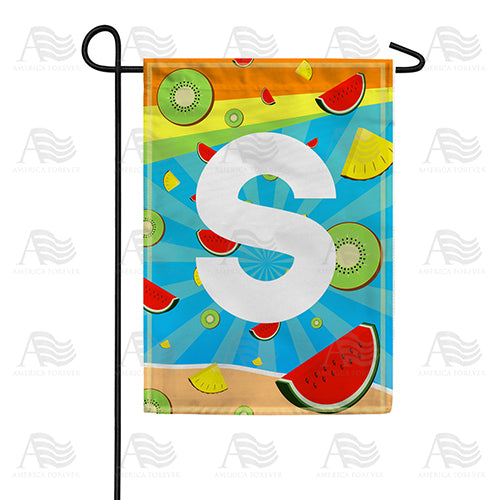 Summer Time Fruits Monogram Double Sided Garden Flag