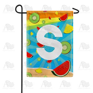 Summer Time Fruits Monogram Double Sided Garden Flag