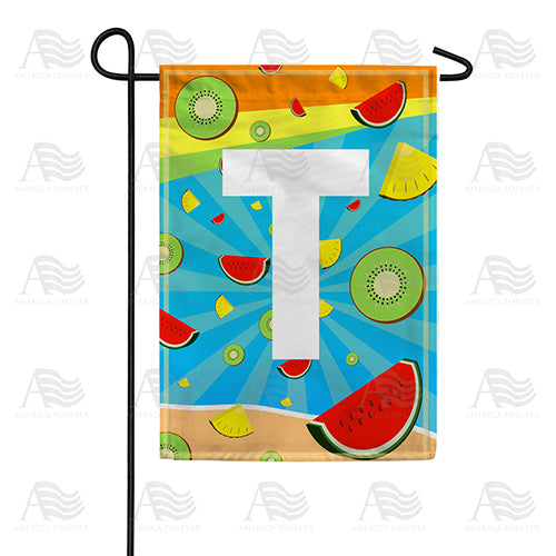 Summer Time Fruits Monogram Double Sided Garden Flag