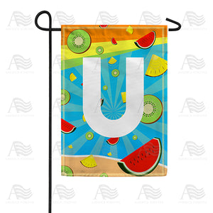 Summer Time Fruits Monogram Double Sided Garden Flag