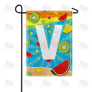 Summer Time Fruits Monogram Double Sided Garden Flag
