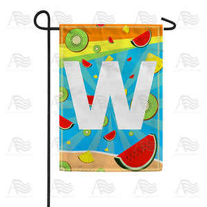 Summer Time Fruits Monogram Double Sided Garden Flag