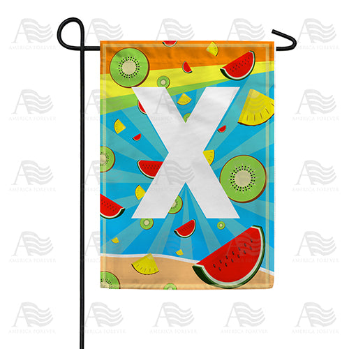Summer Time Fruits Monogram Double Sided Garden Flag