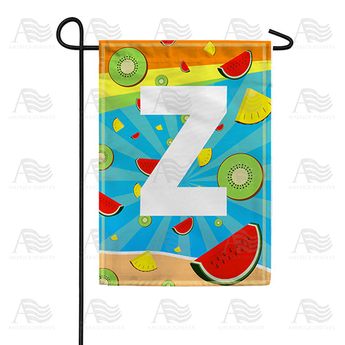 Summer Time Fruits Monogram Double Sided Garden Flag