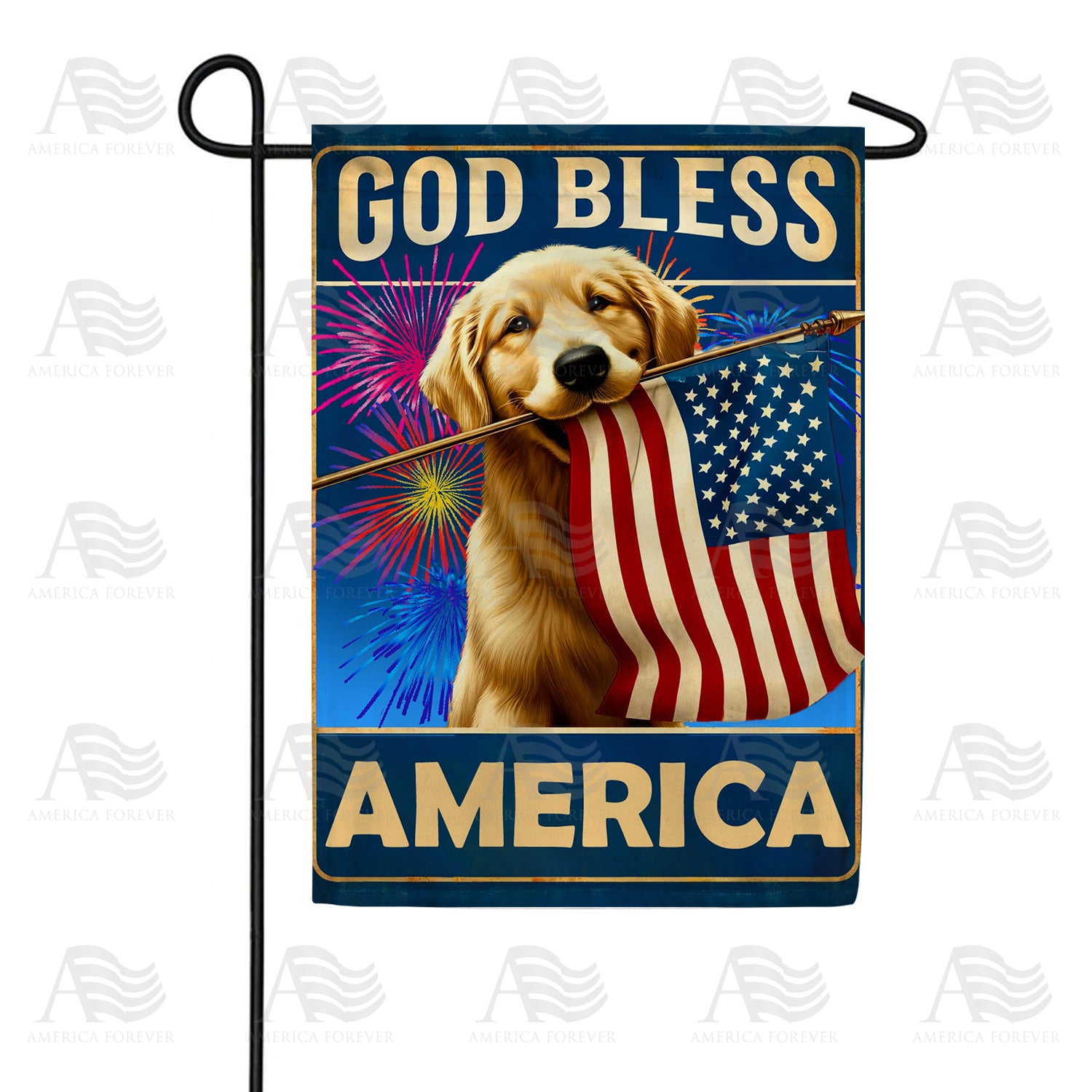 Patriotic Canine Salute Double Sided Garden Flag