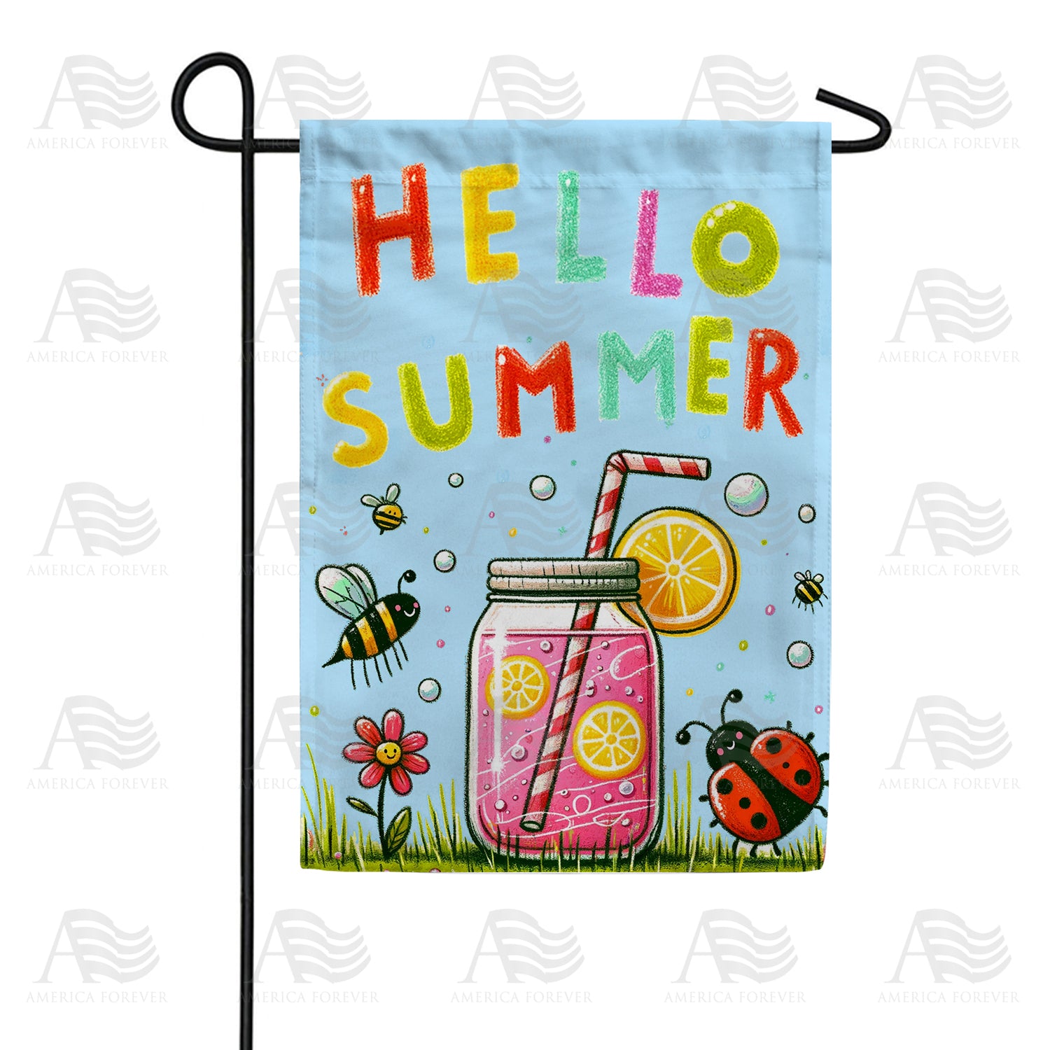 Summer Lemonade Buzz Double Sided Garden Flag