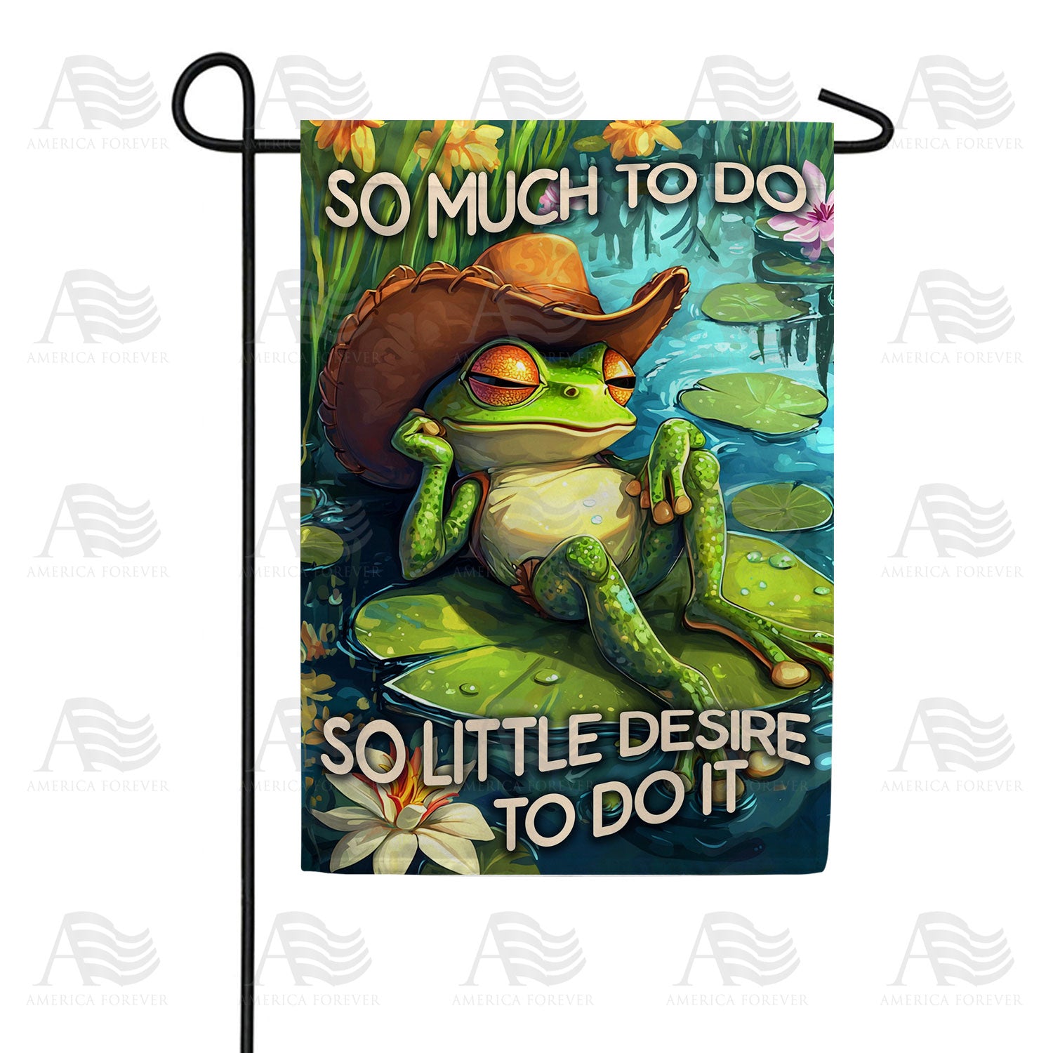 So Much To Do Frog Humor Double Sided Garden Flag