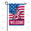 Welcome Patriotic Barn Star Double Sided Garden Flag
