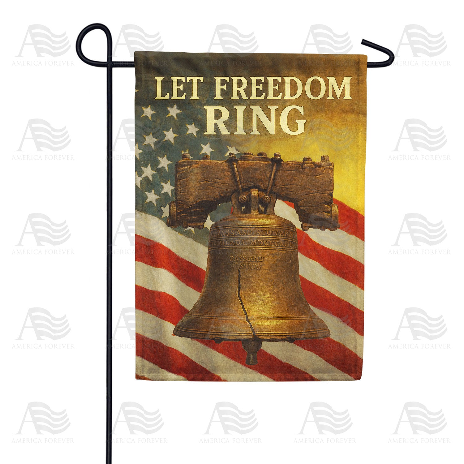 Let Freedom Ring Liberty Bell Double Sided Garden Flag