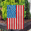 American Flag Floral Petals Double Sided Garden Flag