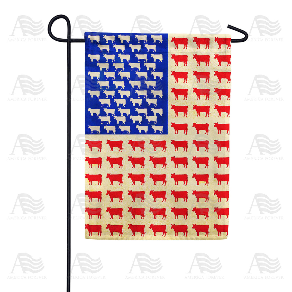 Patriotic Cow Flag Double Sided Garden Flag