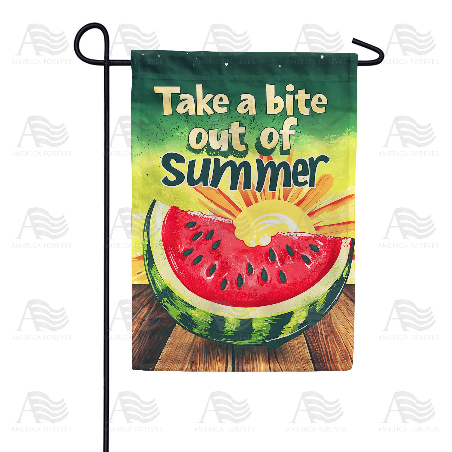 Take a Bite Out of Summer Watermelon Double Sided Garden Flag