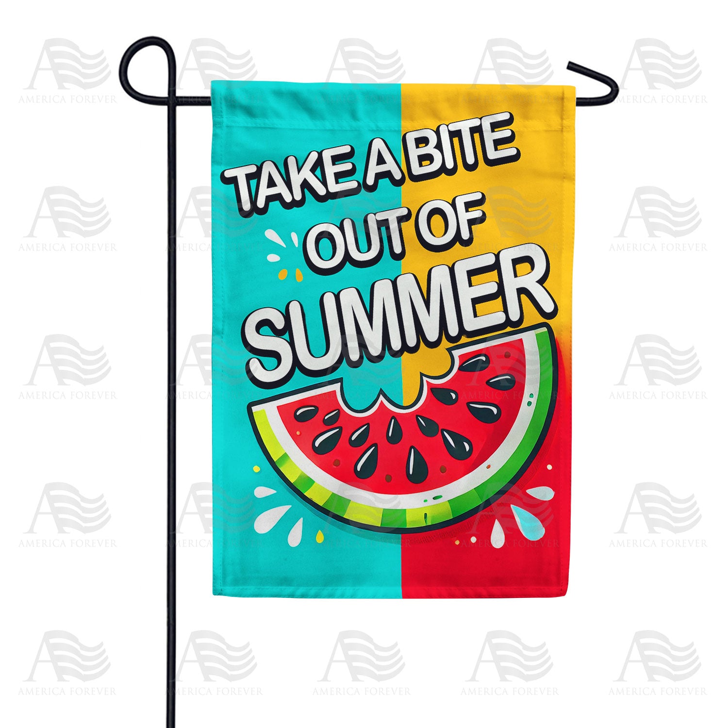 Take a Bite Out of Summer Modern Watermelon Double Sided Garden Flag