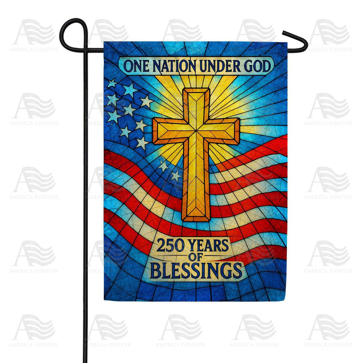 One Nation Under God 250 Years of Blessings Double Sided Garden Flag