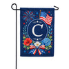Floral Fireworks Patriotic Monogram Garden Flag