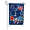 Floral Fireworks Patriotic Monogram Garden Flag