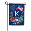 Floral Fireworks Patriotic Monogram Garden Flag