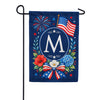 Floral Fireworks Patriotic Monogram Garden Flag