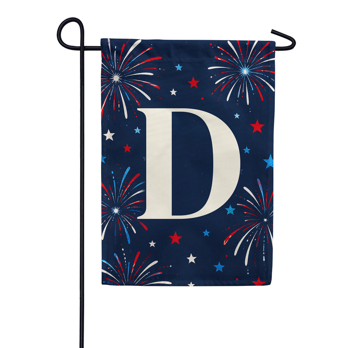 Patriotic Fireworks Monogram Double Sided Garden Flag - 12.5" x 18"