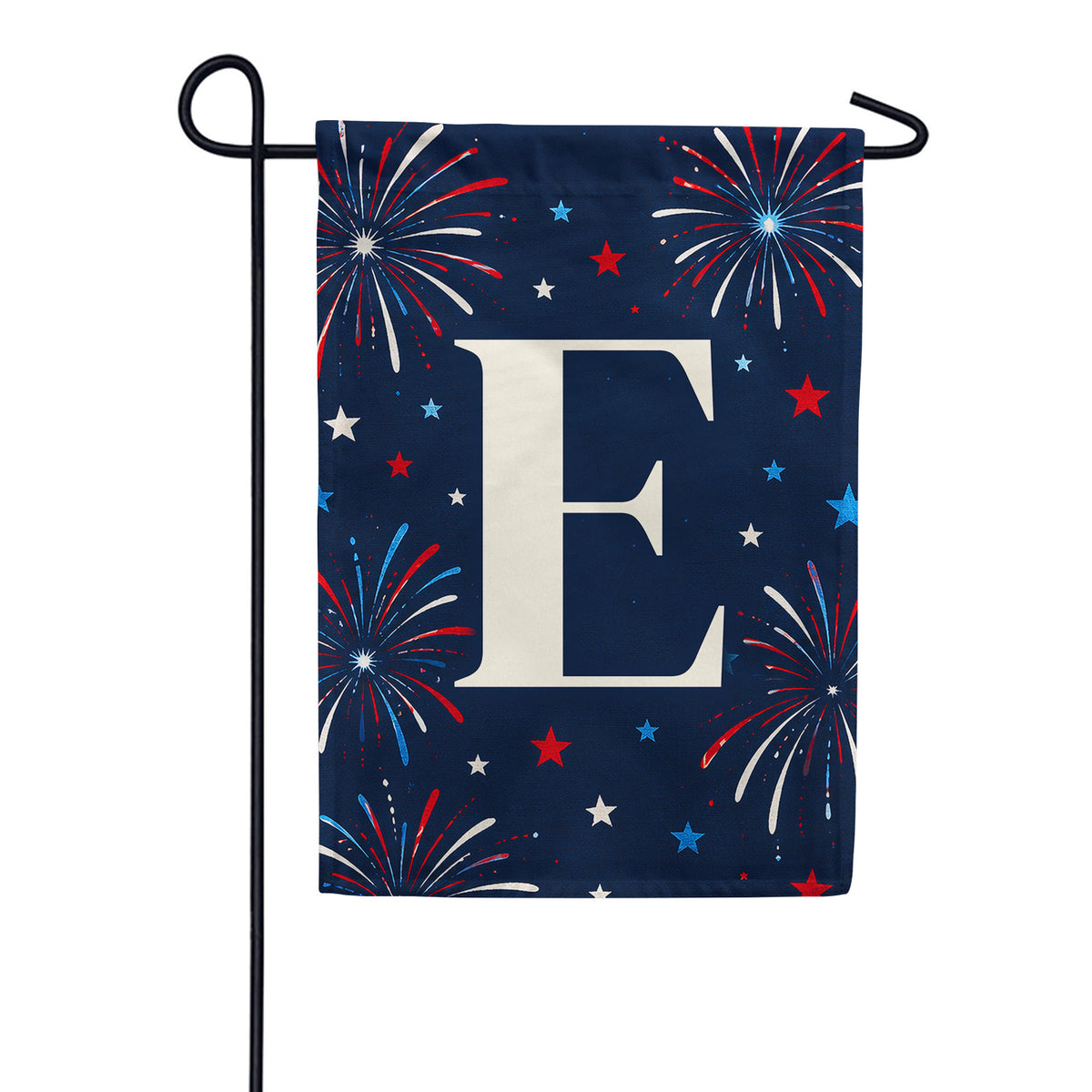 Patriotic Fireworks Monogram Double Sided Garden Flag - 12.5" x 18"
