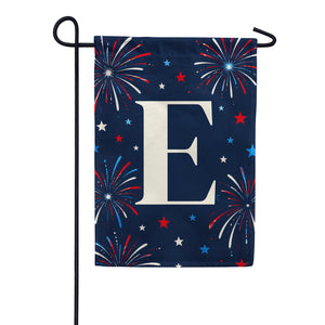 Patriotic Fireworks Monogram Double Sided Garden Flag - 12.5" x 18"