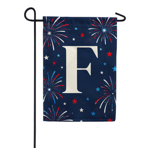 Patriotic Fireworks Monogram Double Sided Garden Flag - 12.5" x 18"
