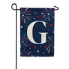 Patriotic Fireworks Monogram Double Sided Garden Flag - 12.5" x 18"