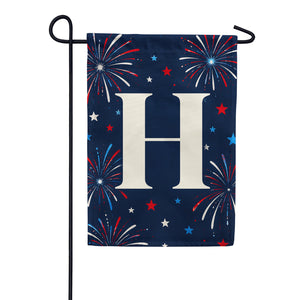 Patriotic Fireworks Monogram Double Sided Garden Flag - 12.5" x 18"