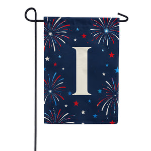 Patriotic Fireworks Monogram Double Sided Garden Flag - 12.5" x 18"