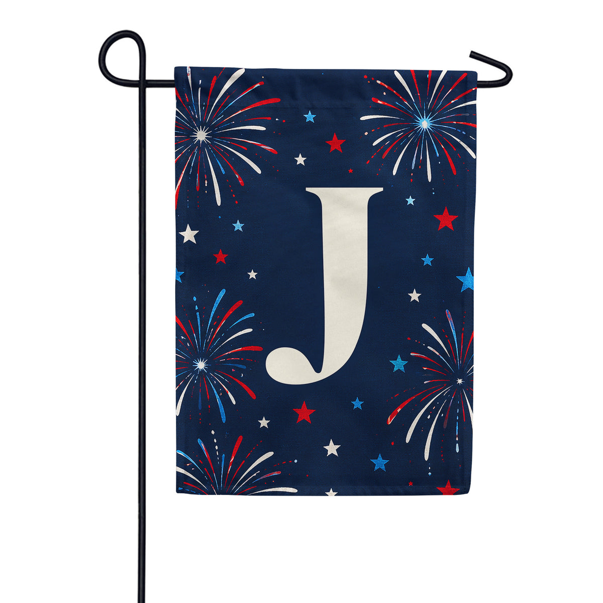 Patriotic Fireworks Monogram Double Sided Garden Flag - 12.5" x 18"