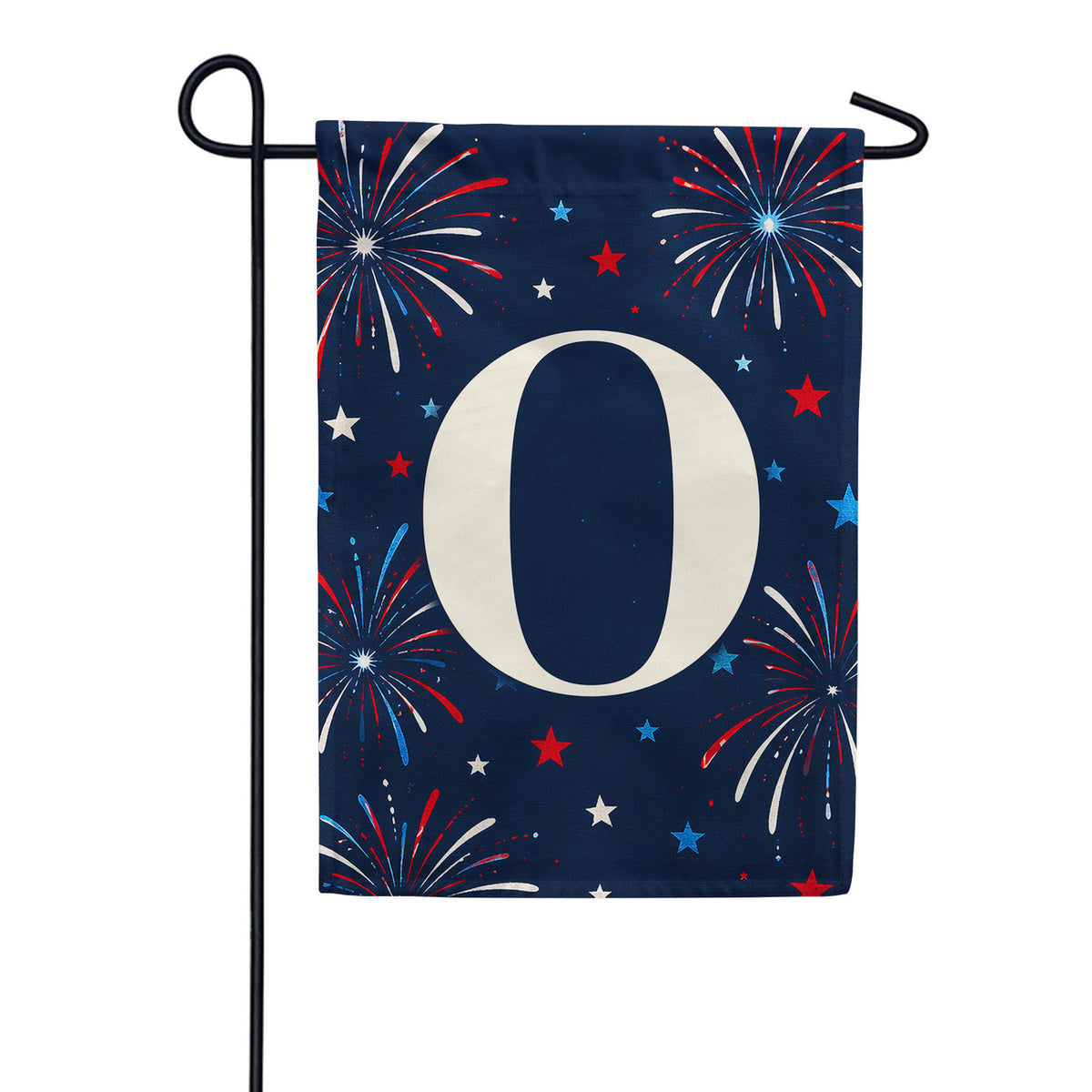 Patriotic Fireworks Monogram Double Sided Garden Flag - 12.5" x 18"