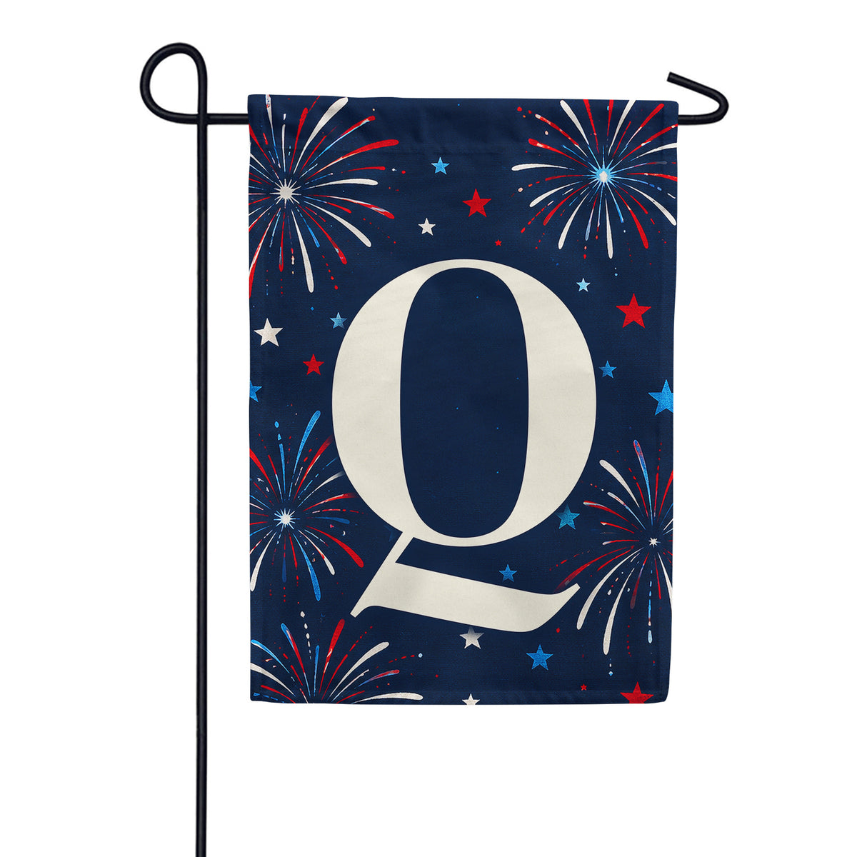 Patriotic Fireworks Monogram Double Sided Garden Flag - 12.5" x 18"