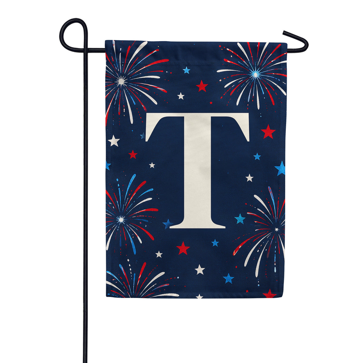 Patriotic Fireworks Monogram Double Sided Garden Flag - 12.5" x 18"