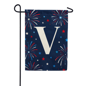 Patriotic Fireworks Monogram Double Sided Garden Flag - 12.5" x 18"