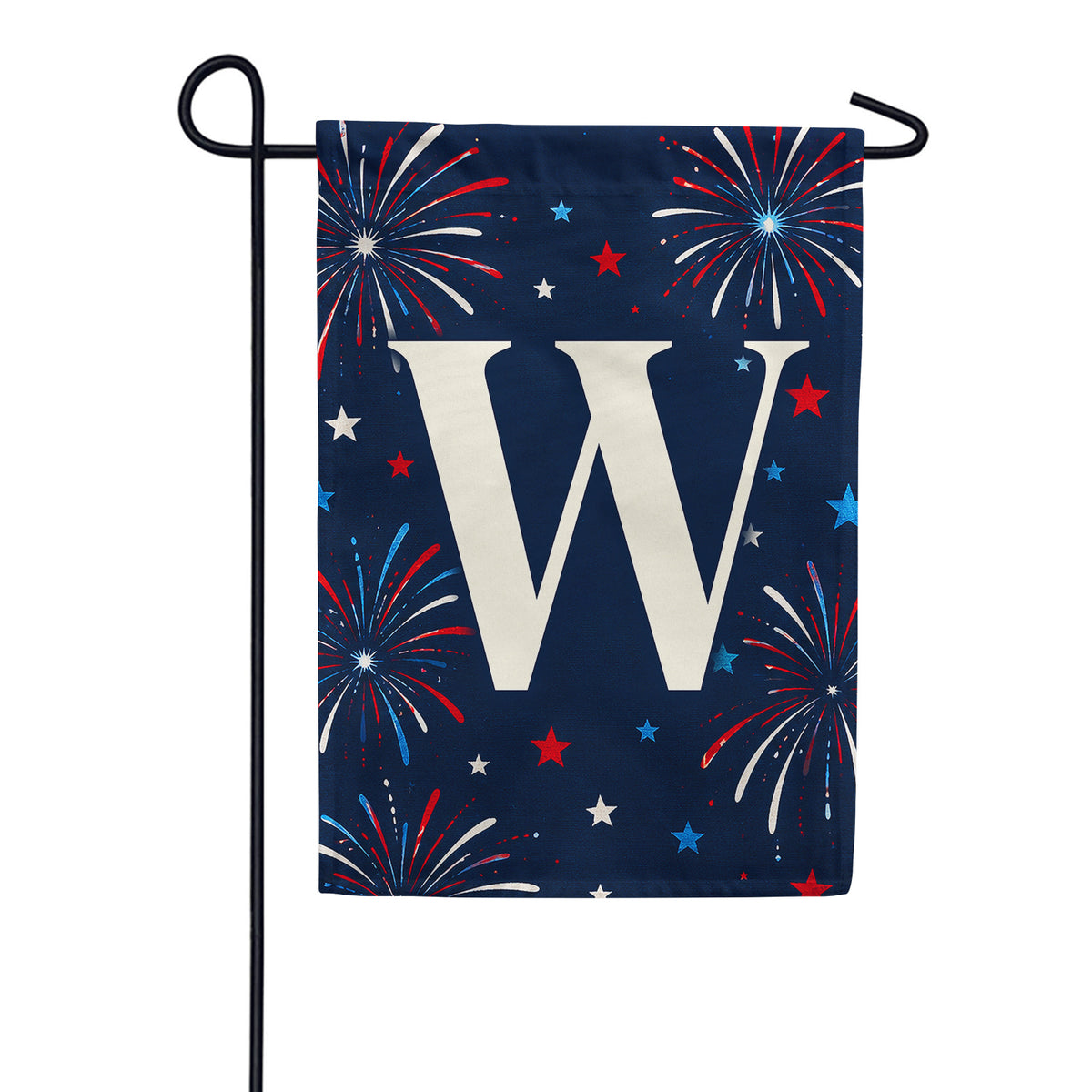 Patriotic Fireworks Monogram Double Sided Garden Flag - 12.5" x 18"